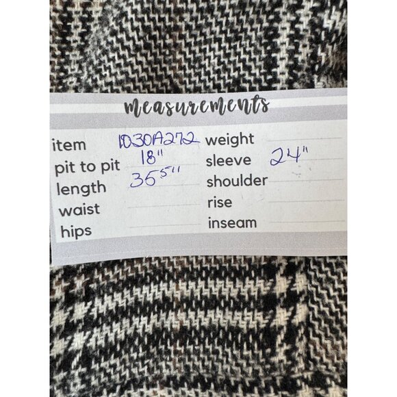 ZARA Medium Black & White Houndstooth Plaid Coat - Picture 10 of 13